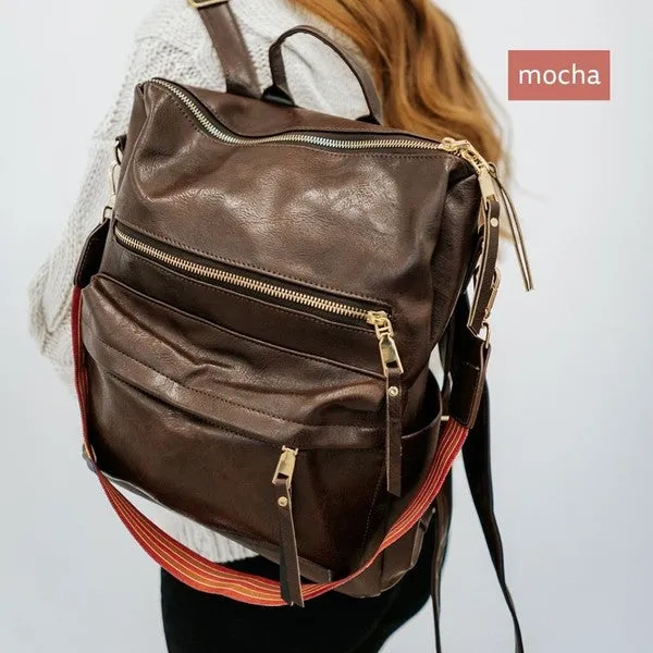Chic Vegan Leather Convertible Bag