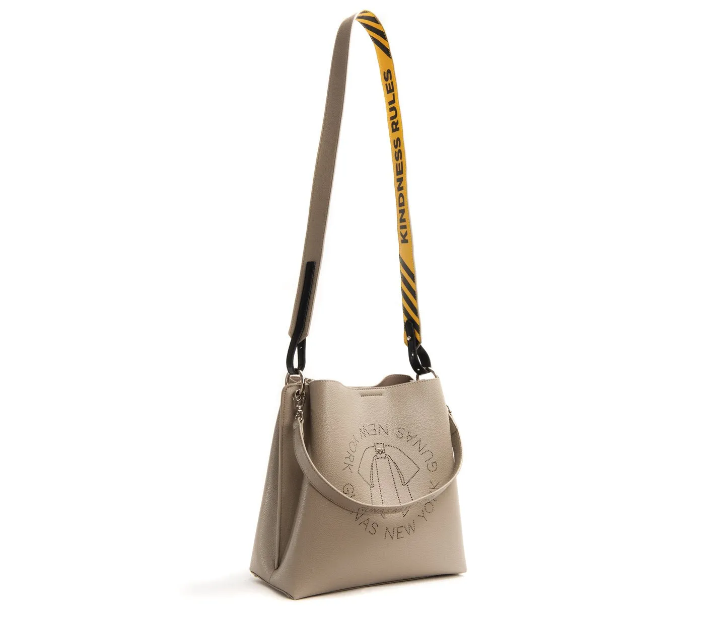 Gunas New York Tabitha Grey Bucket Shoulder Bag