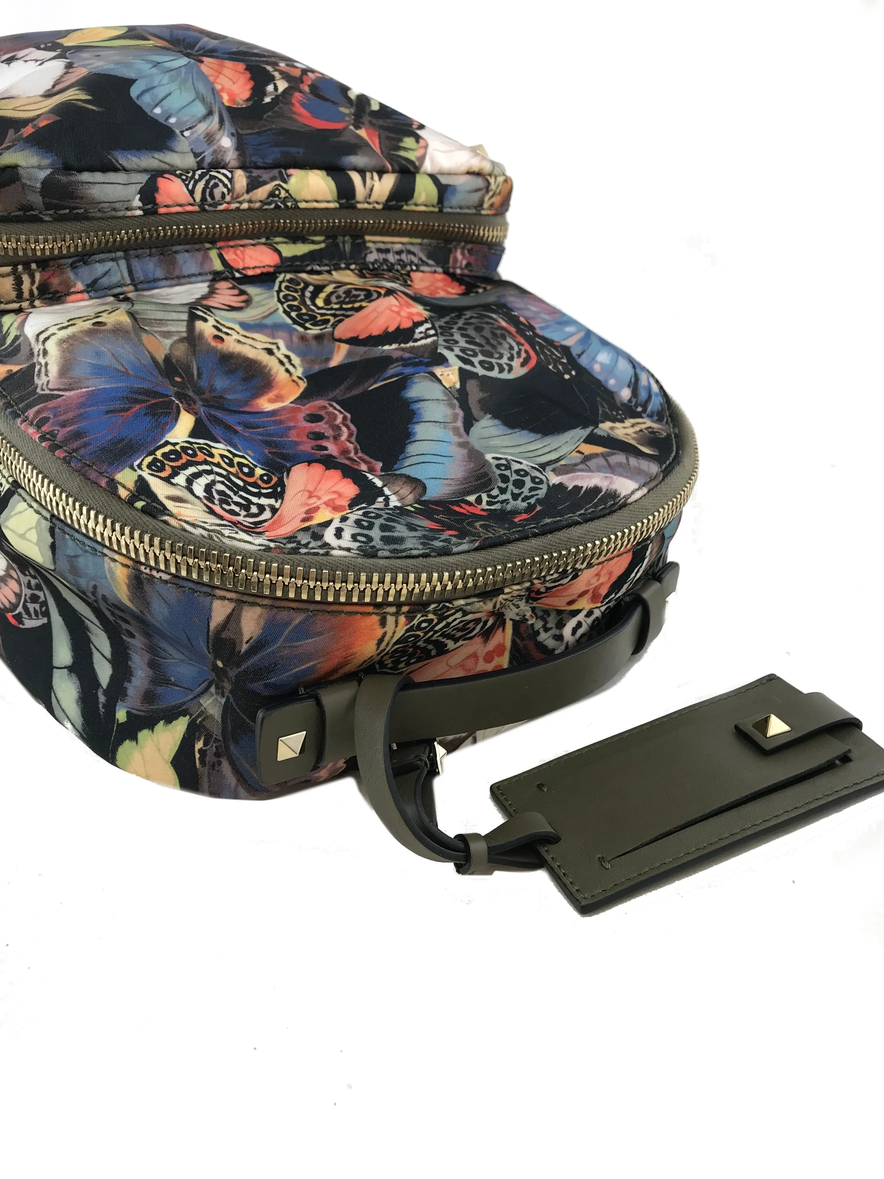 Valentino Nylon Camu Butterfly Printed Medium Backpack